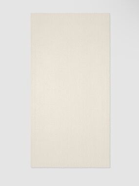 Barefoot Dreams CozyChic Cream Colored Throw Blanket